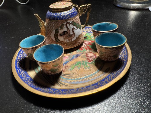 Chinese cloisonné mini tea - chinese, mini-tea
