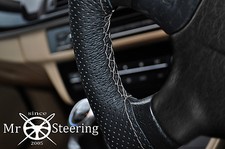 FOR VAUXHALL CORSA C 00+ PERFORATED LEATHER STEERING WHEEL COVER GREY DOUBLE STT