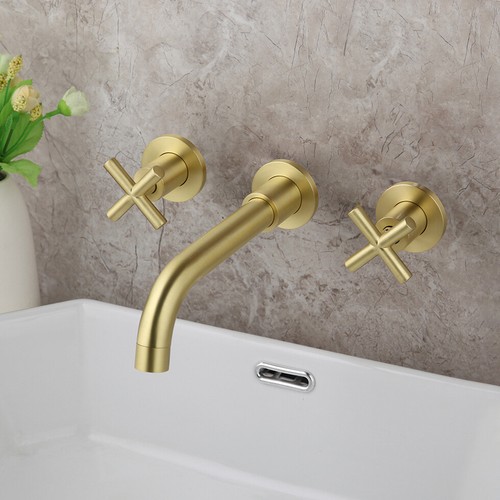 Brushed gold wall mount mixer - mount,
