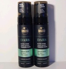 2x Le Tan Uber Dark Self Tanning Foam Green Base 200ml Brand New Unused 