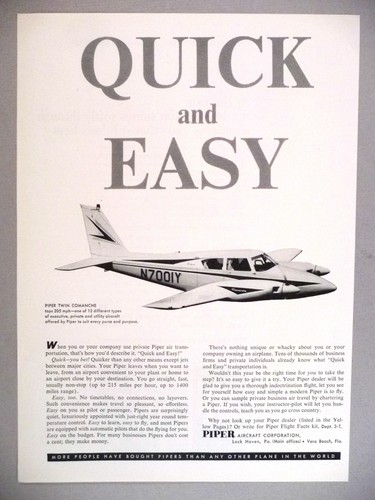 Piper aircraft print 1964 - piper,