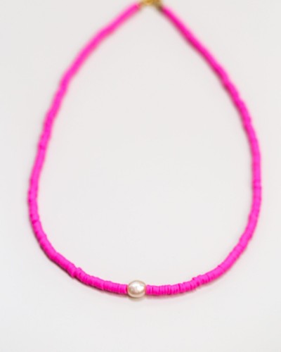 Colourful clay beads chain - colourful,