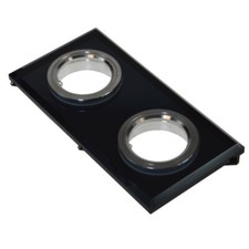 Black Glass Square Double GU10 Ceiling Spot Downlight 