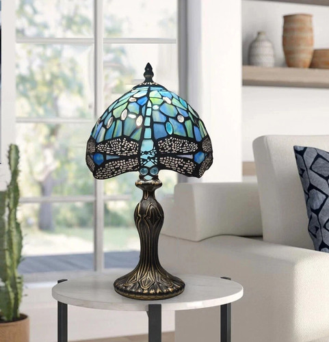 Tiffany style table lamp - table, art