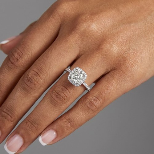 Side stone engagement ring 14k - stone,