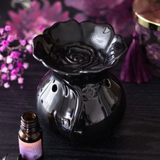 CERAMIC BLACK ROSE TEA LIGHT