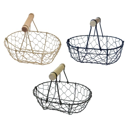 Metal wire egg basket - metal,