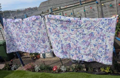Pair purple flower quilts - quilts, 19