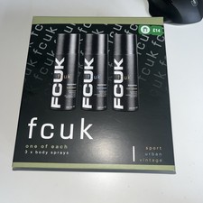 FCUK One Of Each 3x Body Sprays. Fcuk Sport, Urban And Vintage 200ml