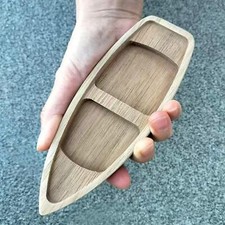 Wooden Boat Unfinished Bookcase Decor Wood Canoe for Bedroom Desktop 6.69