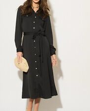 Brand New Monsoon Black Belted Maxi Shirt Dress Size 10-22