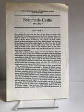 "Beaumaris Castle, Anglesey" - HMSO vintage leaflet - FREE P/P !