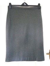 Quality (Poss Grazia) Grey Knitted Wool Mix Straight Skirt Size 14  40" Hips