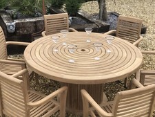 150cm Teak Round Garden Table