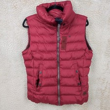 G Star Y2k Women's Gilet Puffer Style Maroon Zip Closure Size M Pockets Logo