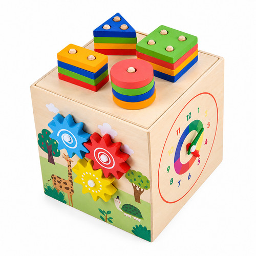 Wooden activity cube - 1,