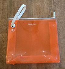 Sephora Orange Soft Plastic Makeup Cosmetic Vanity Skincare Beauty Bag Pouch
