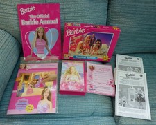 BARBIE DOLL JIGSAW, ANNUAL, MAKE A SCENE & TROPICAL SPLASH VHS