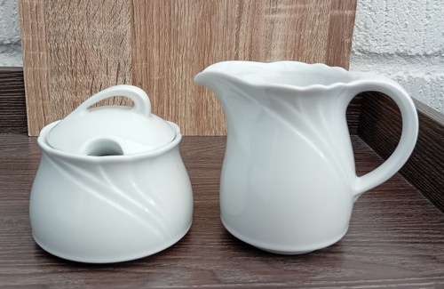 White glossy porcelain milk - glossy,