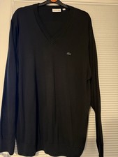 Men’s Black Lacoste V-neck