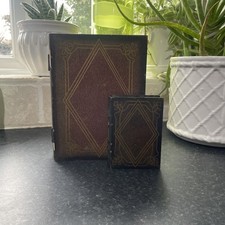 x2 Vintage Wooden Book Shaped Boxes (JV)