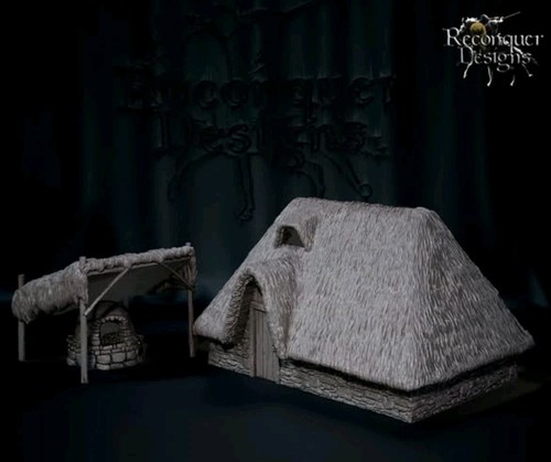 28mm medieval thatched house - thatched, 3