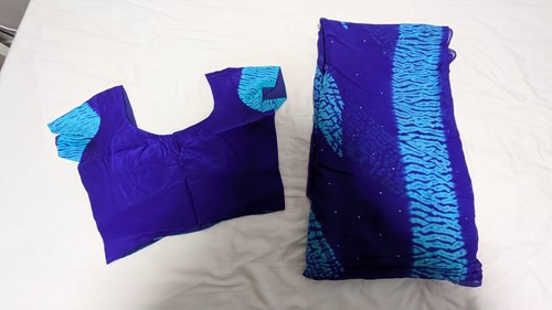 Blue crinckle indian saree - blue,