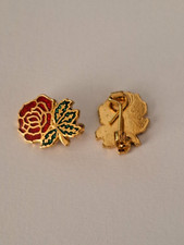 English Red Rose England Rugby Football Collectors Vintage Style Lapel Pin Badge