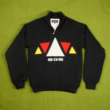 SOS Sportswear Of Sweden - Large - Vintage Wool Knit Skiing Windblocker Jumper