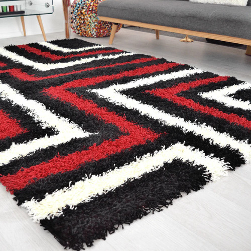 Red tides shaggy rug - shaggy,