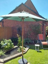 large green faded Patio Umbrella Parasol Sun Shade Garden Outdoor  