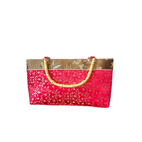 Pink woven tote bag - woven,
