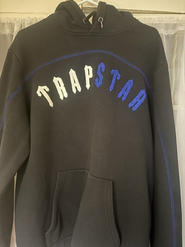 Trapstar hoodie black and blue - black,