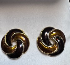 Stunning Vintage 1990’s Cabouchon Pireced Ear Earrings Costume Jewellery 