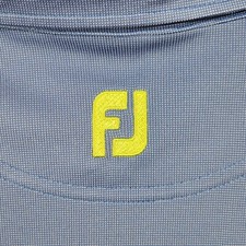 FootJoy Golf Polo Shirt Mens Large Blue Neon Strip Logo Short Sleeve Embroidered