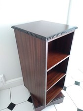 Dark Wood Rotating Bookcase and 80 CD Rack Display Storage