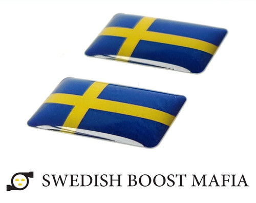 Sweden flag domed stickers - 2x,