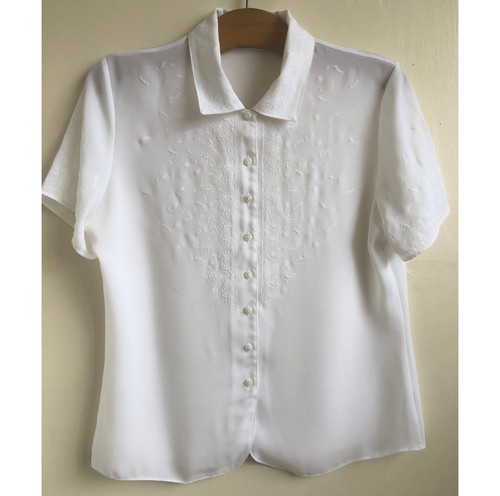 White vintage embroidered - white,
