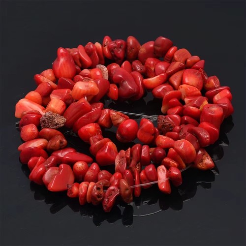 Natural stone chip beads - natural,