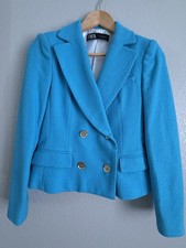 Zara Blue Double-Breasted Peak