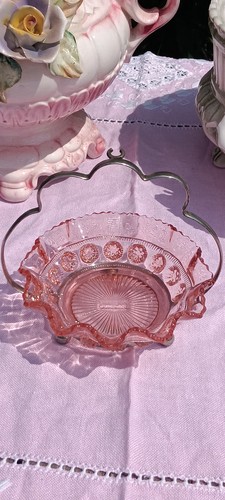 Art deco pink depression glass - deco,