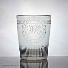 Large Georgian egg and dart engraved glass beer tumbler