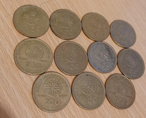 Greece 100 drachmas coins x11 - 100,