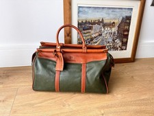 Pierre Cardin Vintage Leather & Canvas Doctor Travel Bag – Green & Tan – Excelle