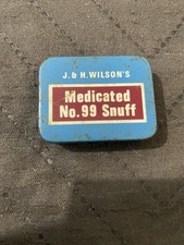 Antique / Vintage JSH WilsonMedicated Snuff Empty Plastic Box with Tin Lid