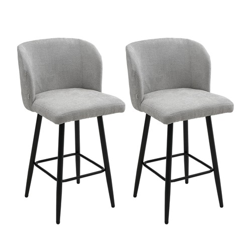 2pcs grey chenille bar stools - grey,
