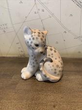 Lomonosov Porcelain Leopard Cub Figurine - Vintage Original from Russia (USSR)