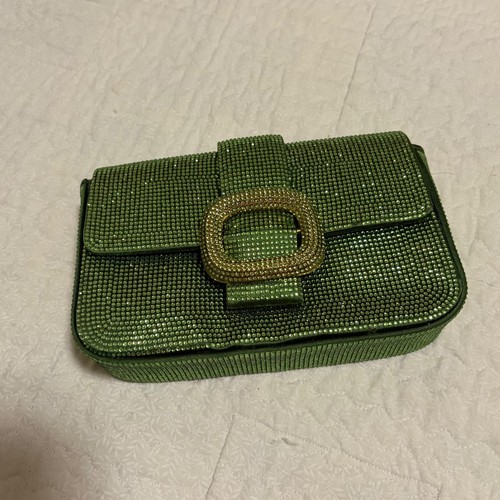 Zara green rhinestone mini - zara,