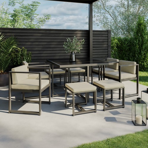 Seater grey metal cube - seater,