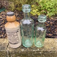 Collection of  Vintage Old R Whites Bottles, Ginger Beer Lemonade bottles 